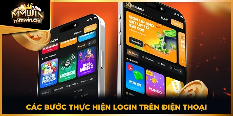 Các bước thực hiện login trên điện thoại